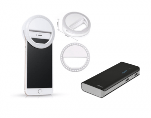 Selfie ring light en powerbank is vlogapparatuur dat je eigenlijk niet kunt missen.